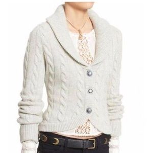 Free People Short Shawl Collar Fitted Cardigan
